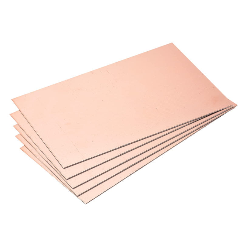 MECCANIXITY PCB Copper Clad Board Laminate 150mm x 100mm x 1mm FR4 Glass Fiber Single-Sided for Circuit Projects, Pack of 5 150mmx100mmx1mm