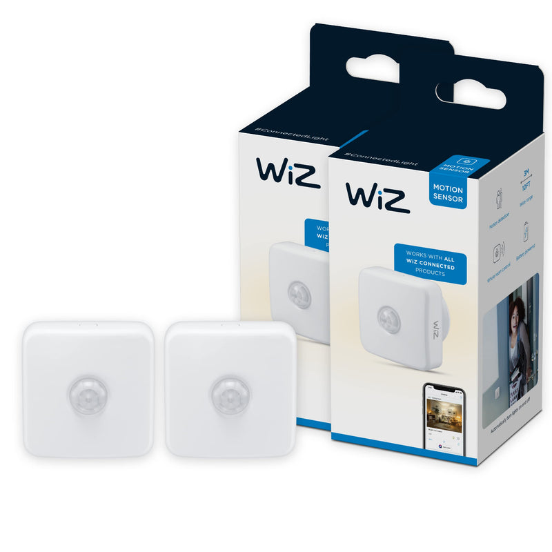 WiZ Connected 2-Pack WiFi Motion Sensor for WiZ Lights, Compatible with Alexa and Google Home Assistant, White (Compatible only with WiZ Lights) 2 Count (Pack of 1)