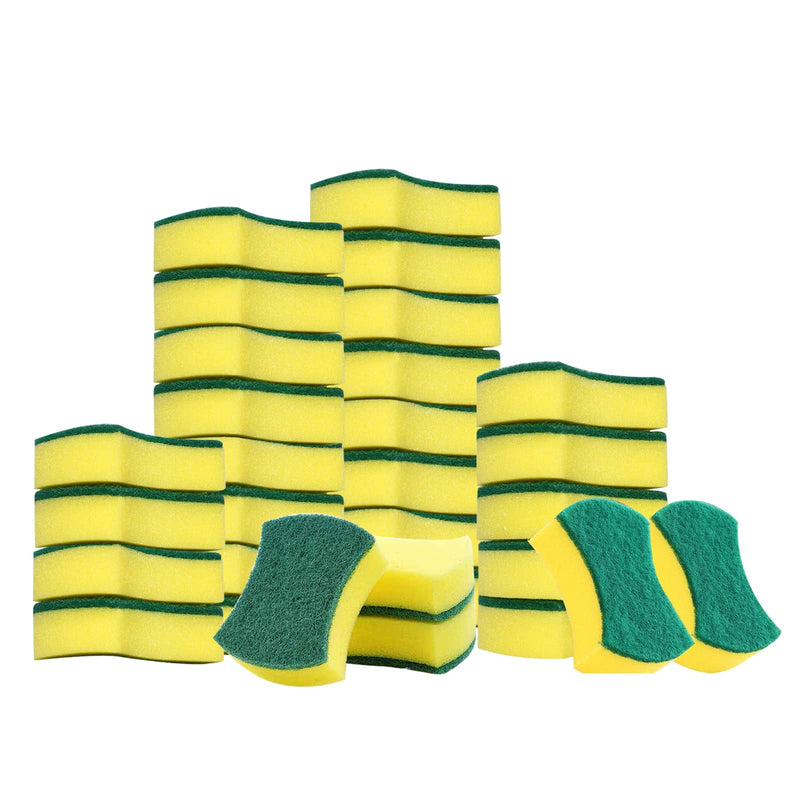 (Pack of 30) Kitchen Cleaning Sponge,Double FaceSponges Scourer,Eco Non-Scratch Scrub Sponge，Super Absorbent Multi-Use Cleaning Sponge,Widely Used in Kitchen, Bathroom, Garage, Outdoor