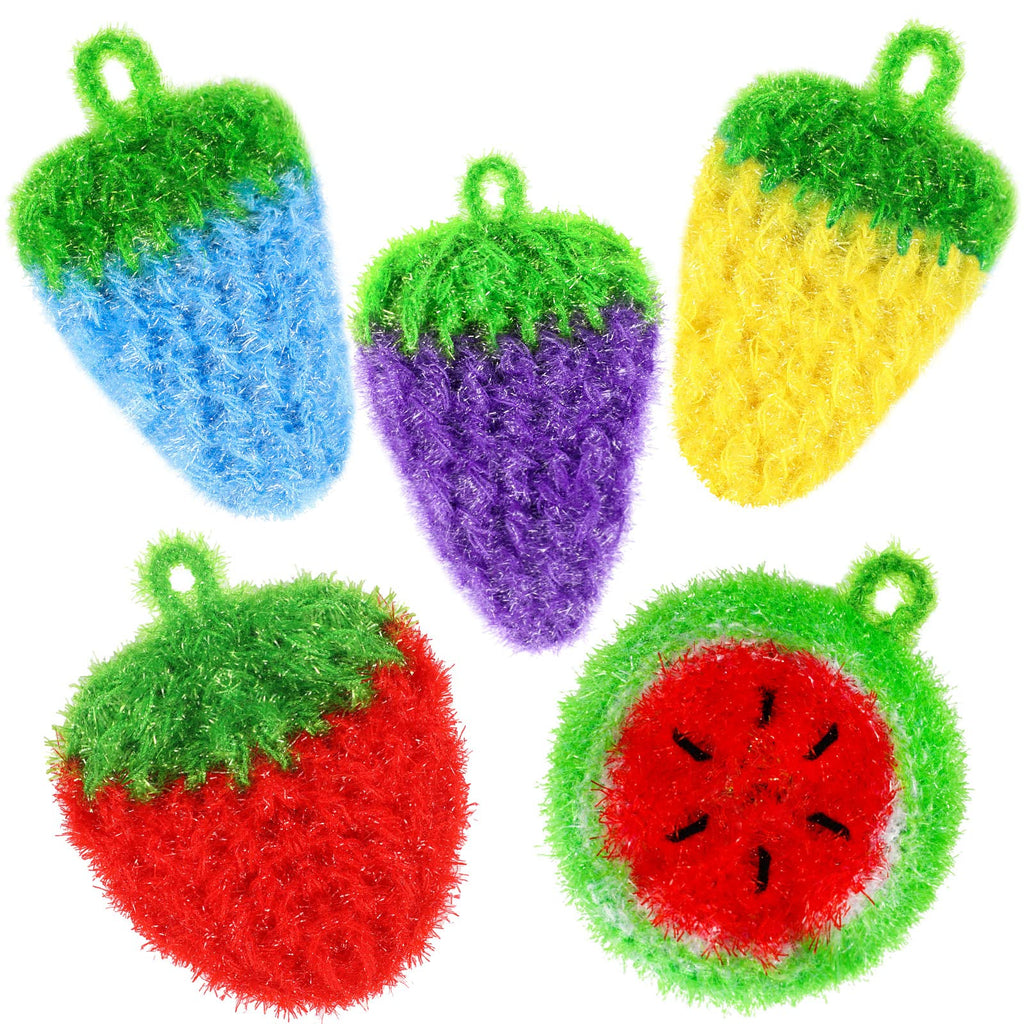 10 Pieces Fruit Dish Scrubber Non Scratch Cleaning Sponge Double Layered Dish Sponge No Odor Kitchen Sponge Net Dish Cloths for Washing Dishes for Cookware, Tubs, Sinks