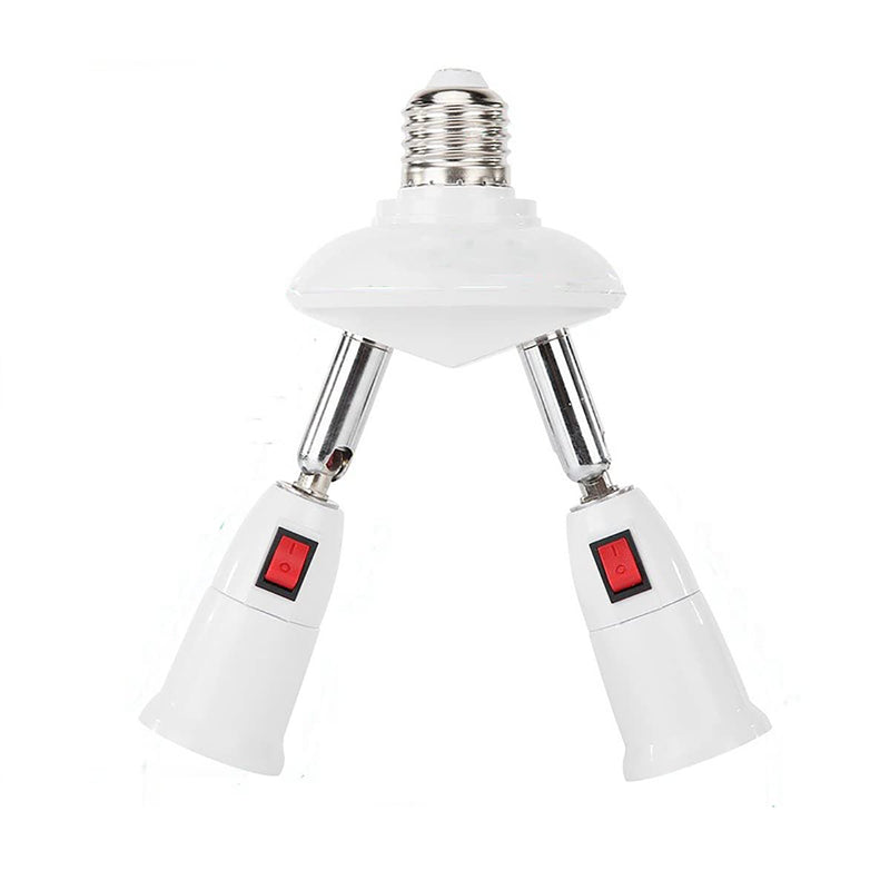 CLWHJ-360 Degrees Adjustable-2 in 1 E26/E27 Splitter Socket Adapter. E26/E27 Standard LED Bulbs 360 Degrees Adjustable 180 Degree Bendable Max Watt 180W (2 in 1) 2 in 1