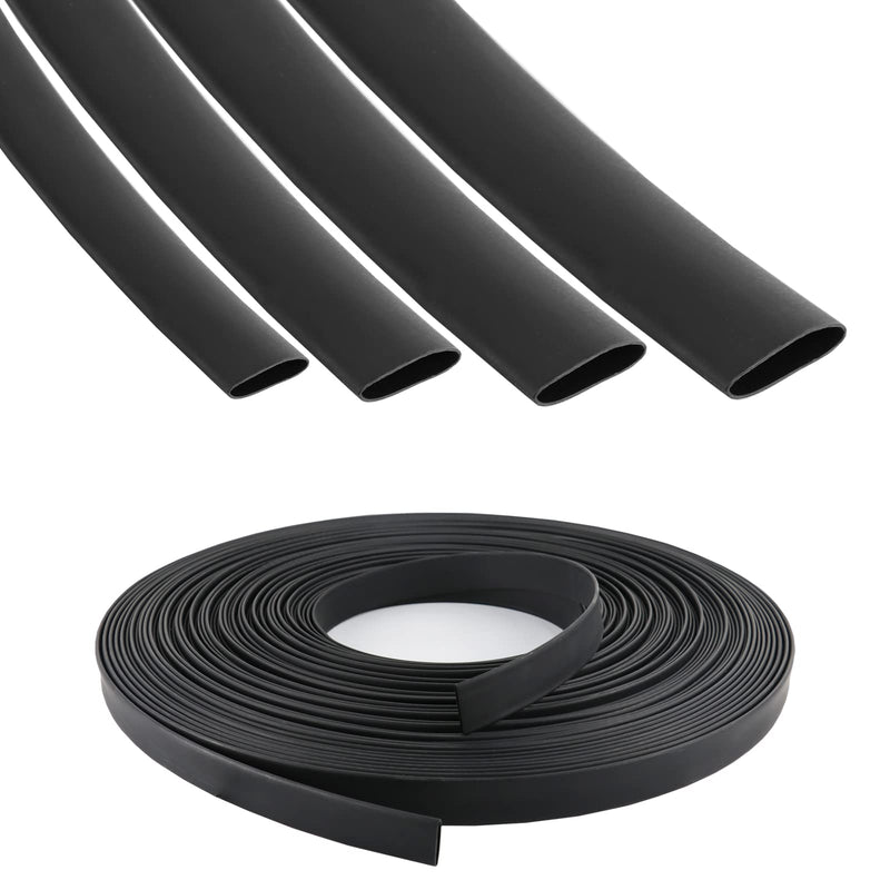 Black Heat Shrink Tubing 4:1 Adhesive Lined - Marine Grade Waterproof Wire Shrink Tube Insulation Seal (1/4“-20Feet, Black) 1/4“-20Feet