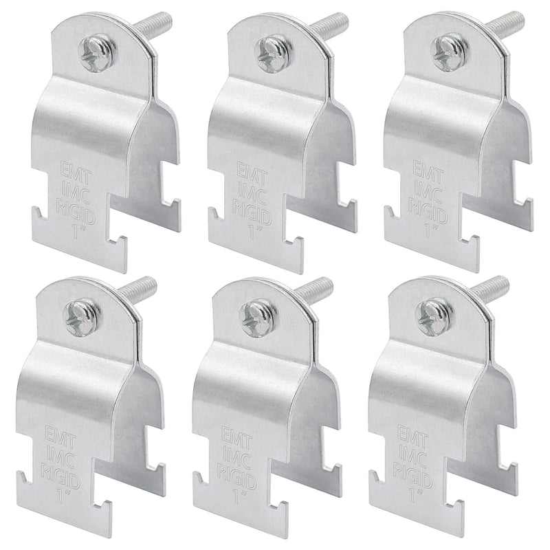 Fuzbaxy 1" EMT Strut Clamps Steel for Rigid Conduit and Pipe-6pack 1"-6pcs