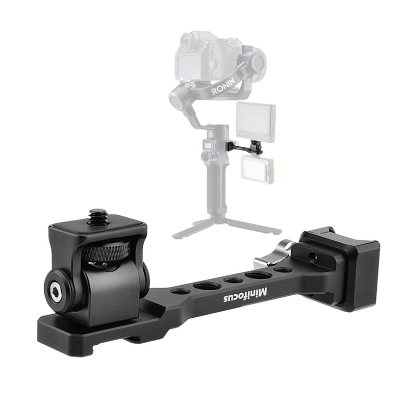 Camera Monitor Mount Compatible for DJI RS 2 RSC 2, MINIFOCUS Angle Adjustable Monitor Arm Extended Mounting Bracket with NATO Clamp Black