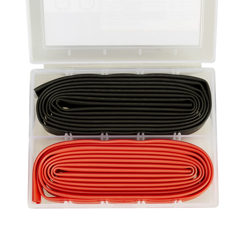 Deryoung Supply 1/2In Heat Shrink Tubing Roll Ratio 3:1 Dual Wall Adhesive Lined 2Pcs 6Ft Black Red