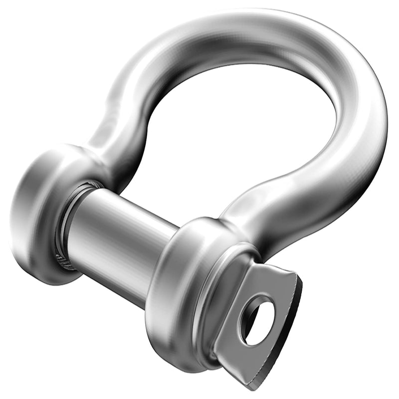 1 Pcs 1/2 Inch 304 Stainless Steel D Ring Shackles 12 mm Screw Pin Anchor Shackle for Traction Steel Wire, 12 mm