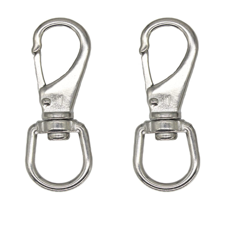 2 Piecws Swivel Eye Snap Hook M5 304 Stainless Steel Bolt Snap Hooks for Keychain Pet Chains Lanyard Boat Marine