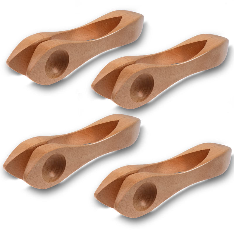 4 Pieces Wooden Musical Spoons Folk Percussion Instrument Natural Wood Musical Spoons Traditional Percussion Spoons Musical Folk Wooden Musical Instrument for Party Festival Activities