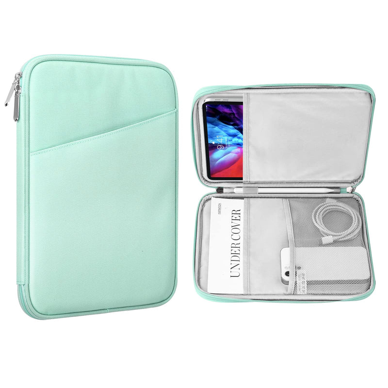 MoKo 9-11 Inch Tablet Sleeve Case, Fits iPad air 5 10.9" 2022, iPad Pro 11 2021-2018, iPad 10.2 2021-2019, iPad Air 4 10.9, Tab S8/A7, Protective Bag Carrying Case with Pocket, Mint Green