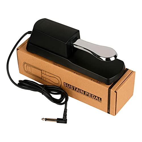 [AUSTRALIA] - Universal Sustain Pedal,Goldby Keyboard Damper Foot Sustain Pedal for Yamaha, Casio, Roland,Korg Digital Pianos MIDI Keyboard Electronic Keyboards Electric Organ Synthesizer, 1/4 Inch Jack(Sliver) 