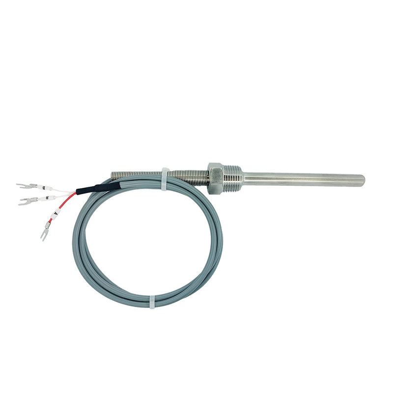 RTD PT100 Temperature Sensors Stainless Steel Waterproof Proof Probe, 1/2” NPT Threads & 2m PVC Cable