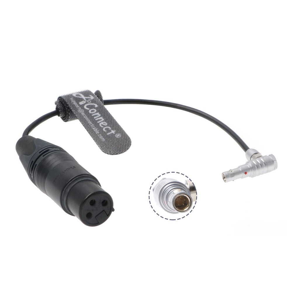 Audio-Cable for Z-CAM-E2-Camera Right-Angle 00 5 Pin Male to Original-XLR 3 Pin Female 6in|15CM AConnect Right Angle 5 Pin