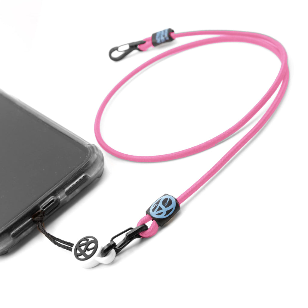 Action Sports Phone Anchor – Tough Outdoors Aussie Made Lanyard & Anti-Tangle Bungie Cord Leash Securely Tether Your Phone ProCam Keys Wallet (Pink) Pink