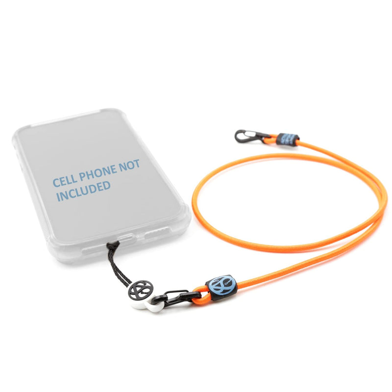 Action Sports Phone Anchor – Tough Outdoors Aussie Made Lanyard & Anti-Tangle Bungie Cord Leash Securely Tether Your Phone ProCam Keys Wallet (Orange) Orange