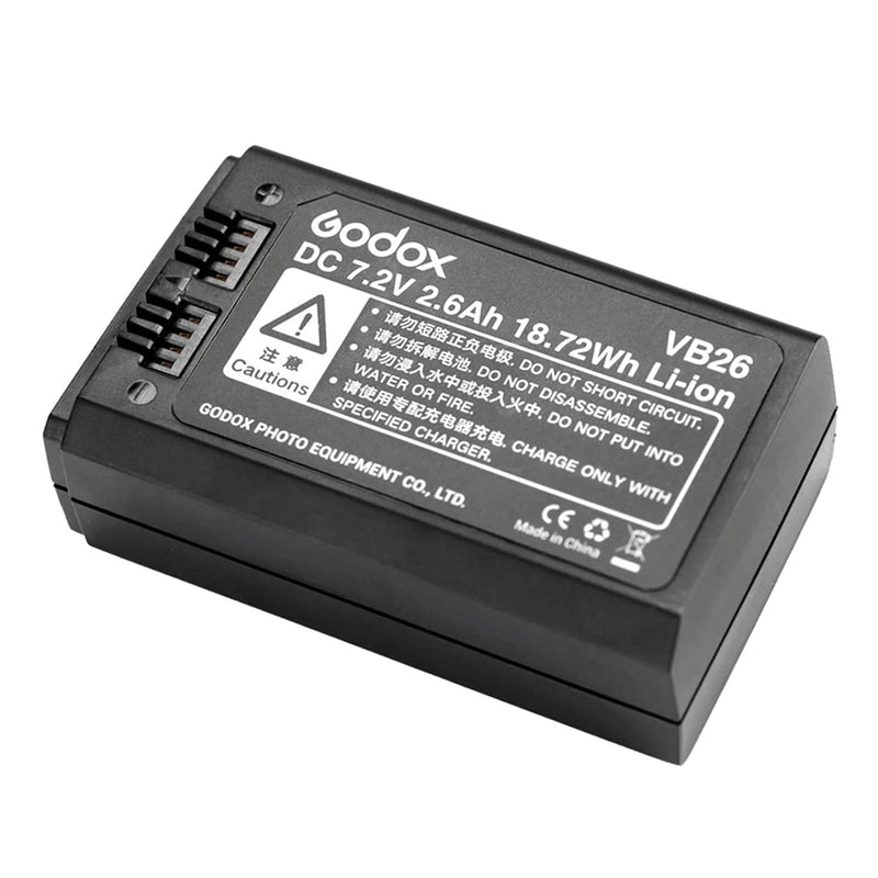 Godox VB26 Lithium Ion Battery 7.2V/2600mAh Compatible with Godox AD100PRO V1S V1N V1C V1F V1O V1P V860III-S V860III-C V860III-N V860III-F V860III-O