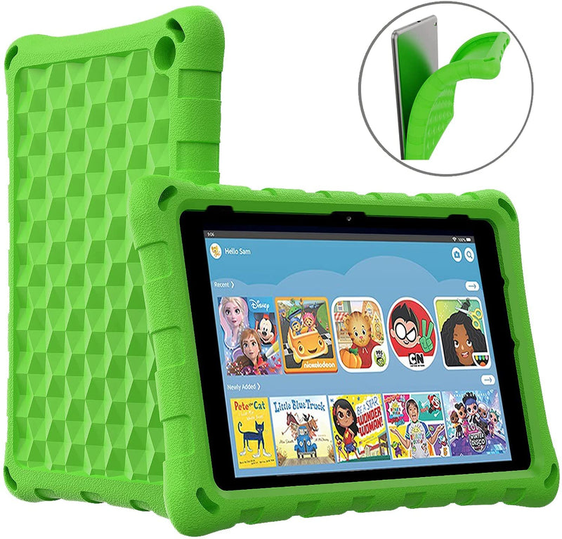 All-New Tablet Kids Case for 10.1 inch (11th Gen 2021) - DJ&RPPQ [Adult & Kids Friendly] Light Weight Shock Proof Back Cove - Green AT-Green