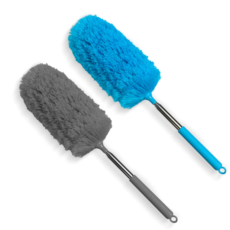 TIMIVO Microfiber Duster for Cleaning, Dusters with Extension Pole, Washable Microfibre Cleaning Tool. 2Pcs Mini Dusters for Cleaning Office, Car, Computer, Window, Air Condition (2PACK) 2PACK