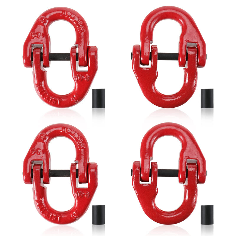 NORJIN 4 Pack G80 Alloy Steel Hammerlock Coupling Link, 5/16" Hammer Lock Safety Chain Connector Link 4400 lbs Working Load Limit