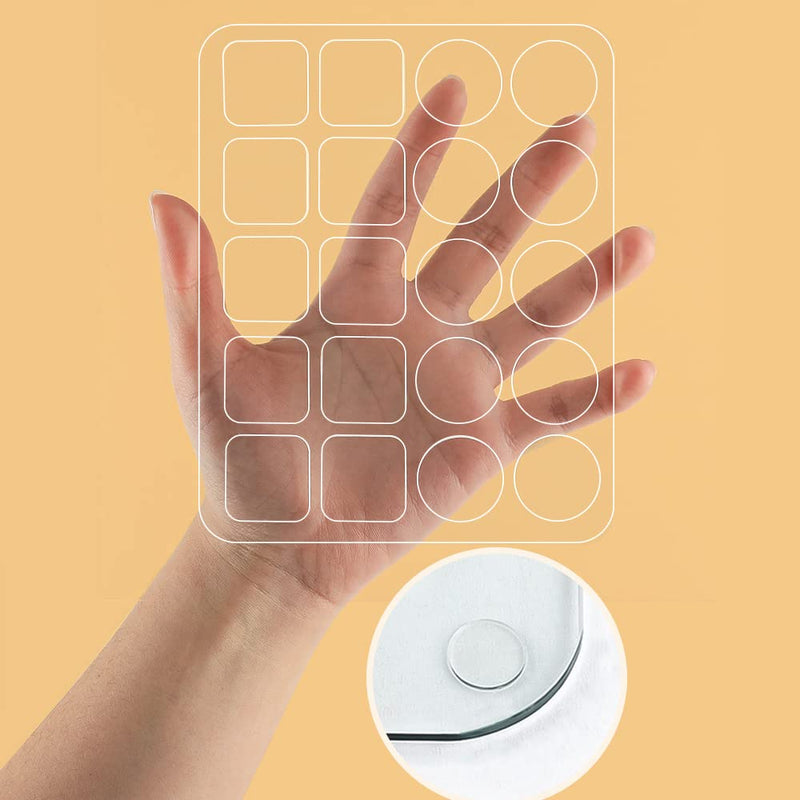 Premium Clear Soft Glass Table Top Bumper, Anti Slide and Scratch for Glass Table, Non-Adhesive Rubber Pads for Glass Table Top Spacer, Round and Square (25mm*2mm，20 PCS) 25mm*2mm 20