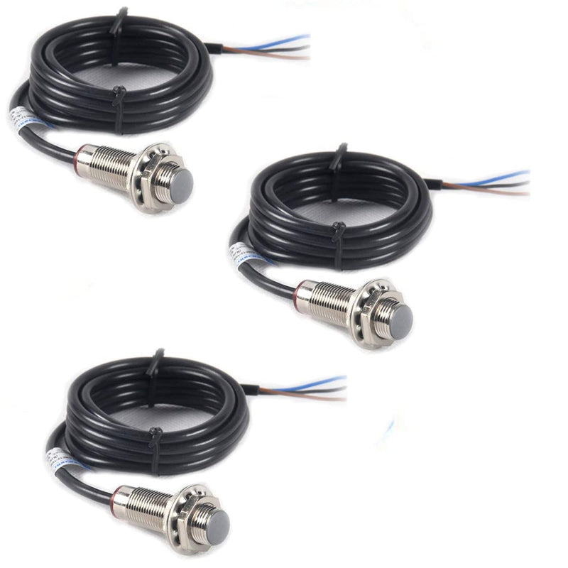 3 Pack NJK-5002C 10mm Hall Effect Switch Proximity Effect Sensor Inductive Switch NPN NO Normally Open with Magnet DC5-30V