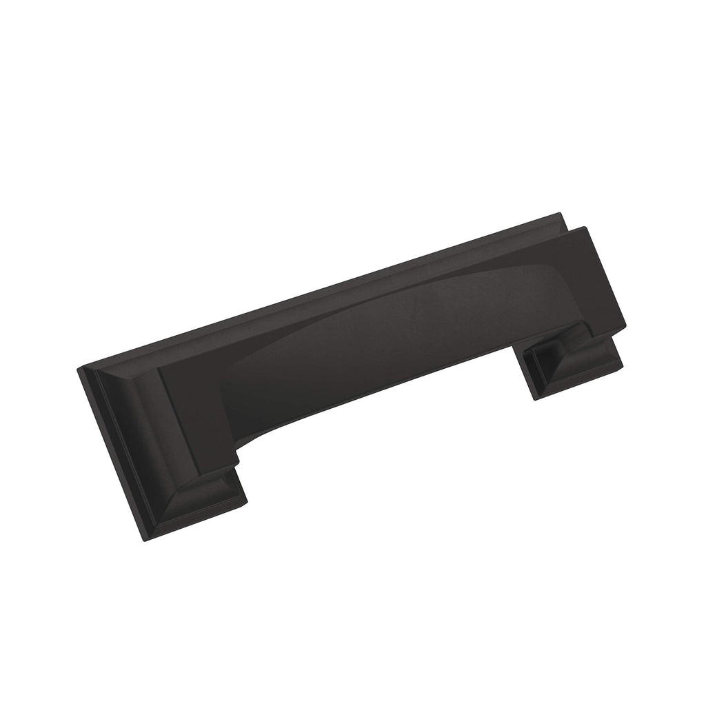 Amerock | Cabinet Cup Pull | Matte Black | 3 inch & 3-3/4 inch (76mm & 96 mm) Center-to-Center | Appoint | 1 Pack | Drawer Pull | Cabinet Handle | Cabinet Hardware 3 & 3-3/4 in. Center-to-Center