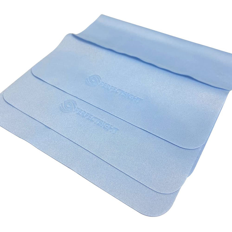 PERFECTSIGHT Microfiber Cleaning Cloth | Eyeglass Lens Cleaner [6 Pack, 5.7x6.7 Inch] Glasses, Phone, Camera, Computer Screen Cleaning | Safe for All Coated Lenses (Blue) 6 Pack Blue