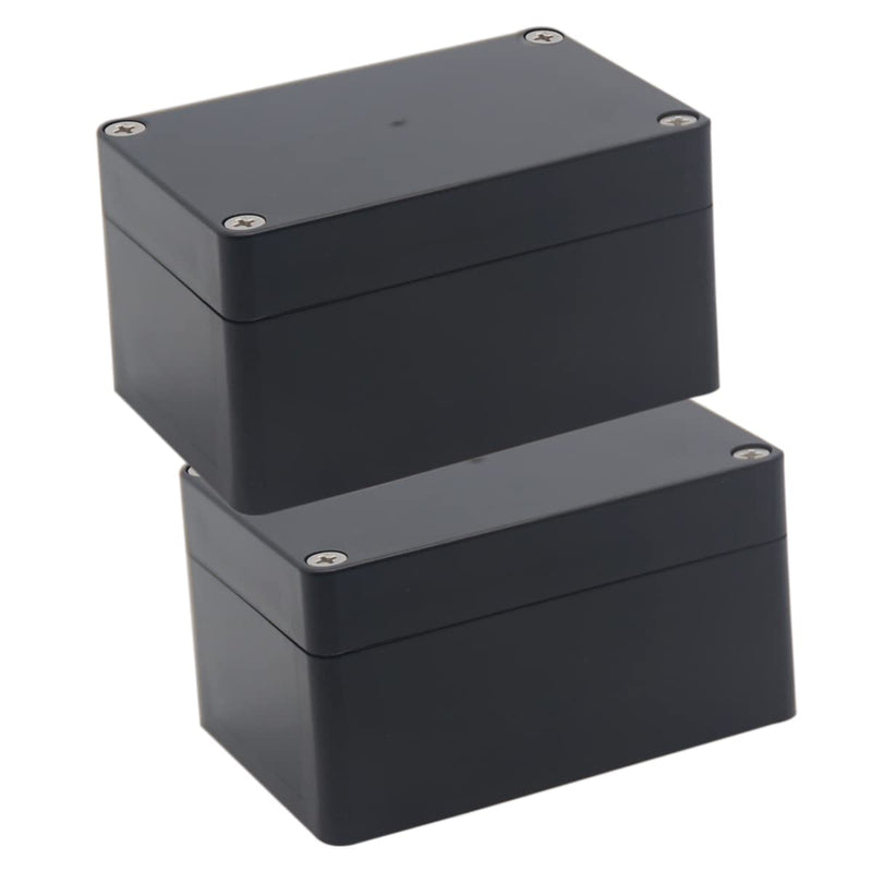 YETLEBOX Watertight Junction Box, IP67 Waterproof Project Box Durable ABS Plastic Electronic Enclosure Case for DIY Electrical Project Black 3.94" x 2.68" x 1.97"(100 x 68 x 50 mm) 2Pcs 3.94" x 2.68" x 1.97" 2Pcs
