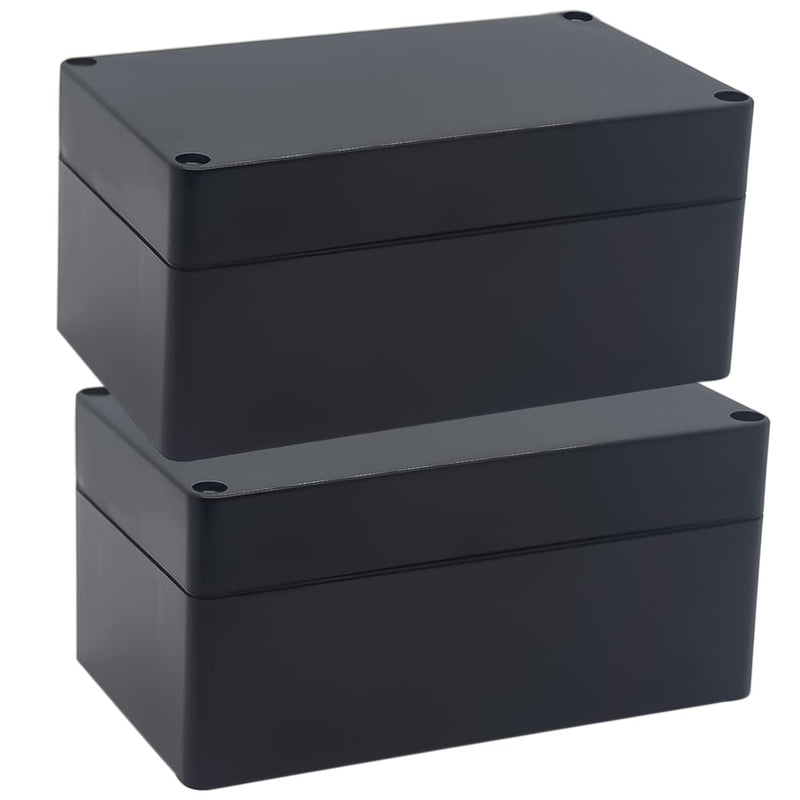 [AUSTRALIA] - YETLEBOX Watertight Junction Box, IP67 Waterproof Project Box Durable ABS Plastic Electronic Enclosure Case for DIY Electrical Project Black 6.22" x 3.54" x 2.36"(158 x 90 x 60 mm) 2Pcs 6.22" x 3.54" x 2.36" 2Pcs 