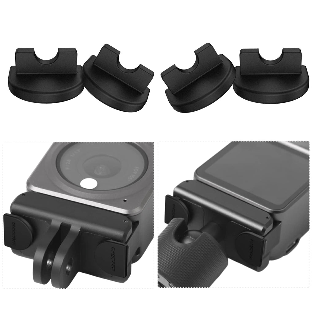 iEago RC Action 2 Silicone Plug Rubber Locking Plug Anti-Dropping Buckle for DJI Action 2 Power Combo / Dual-Screen Combo Camera Accessories, 4 PCS, Black