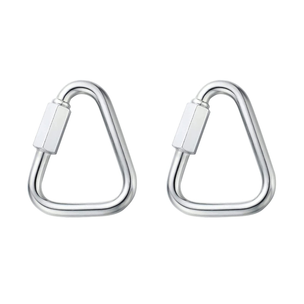 Chris.W 2 Pack Delta Quick Link Stainless Steel Triangle Chain Connector Heavy Duty Triangle Carabiners 3/8"(10mm) Marine Grade Triangle for Outdoor Hiking Traveling 2Pack 3/8"(10mm)