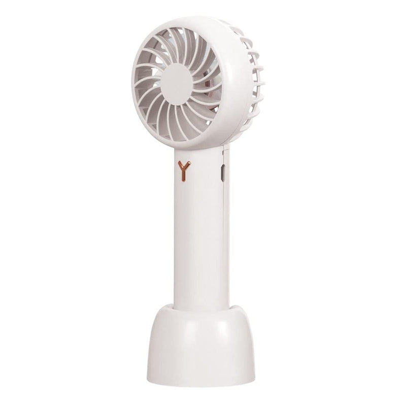 ForPro Premium Rechargeable Handheld Fan, Portable USB Desk Fan, 3-Speed Lightweight Mini Personal Fan for Travel Home Office, Pure White