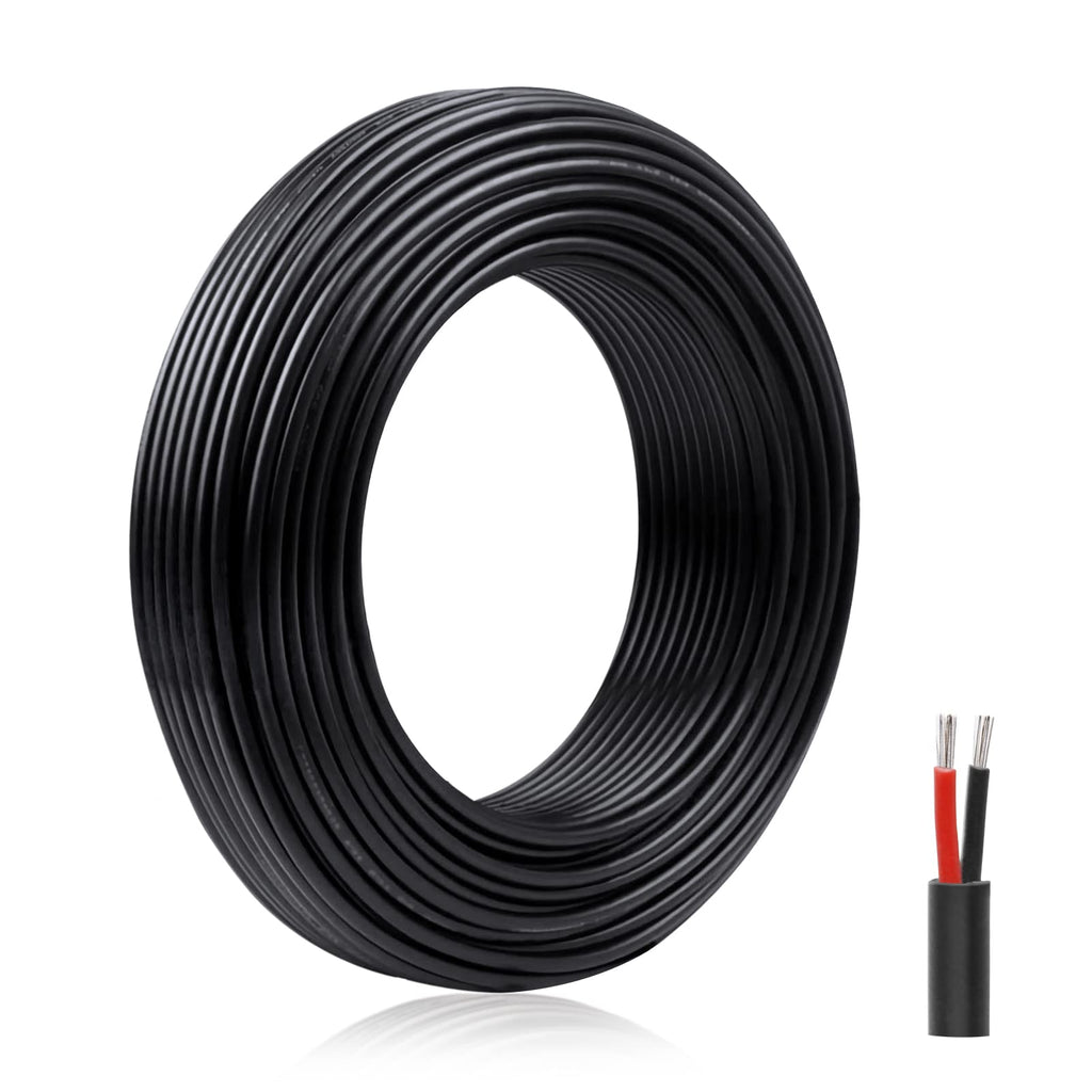 20M/65.6FT 22 AWG Wire 2 Pin 22 Gauge Electrical Wire, 2 Conductor Red Black Hookup Cable, 12/24V Low Voltage Flexible Extension Cords PVC Insulated Solid Copper Wires for Led Strip Lamp Lighting