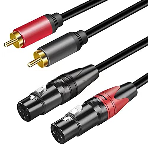Dual Female XLR to RCA Cable 5Ft,BELIPRO Heavy Duty 2 XLR Female to 2 RCA Male HiFi Stereo Audio Connection Cable.…… F-M