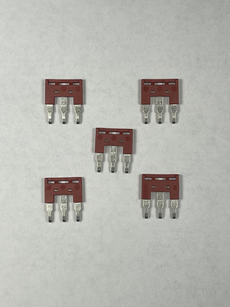 Dinkle DSS4N-05P DIN Rail Terminal Block Press-Fit Jumper for DK4N Five Pole 5-Pole, Pack of 5