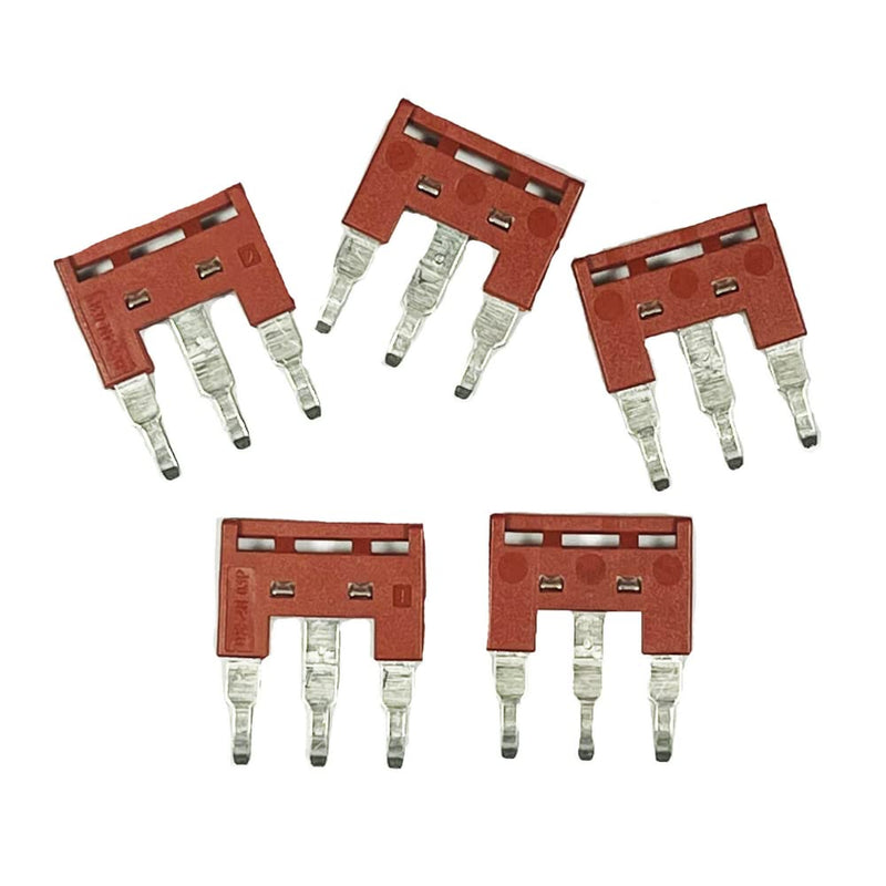 Dinkle DSS4N-03P DIN Rail Terminal Block Press-Fit Jumper for DK4N Three Pole 3-Pole, Pack of 5