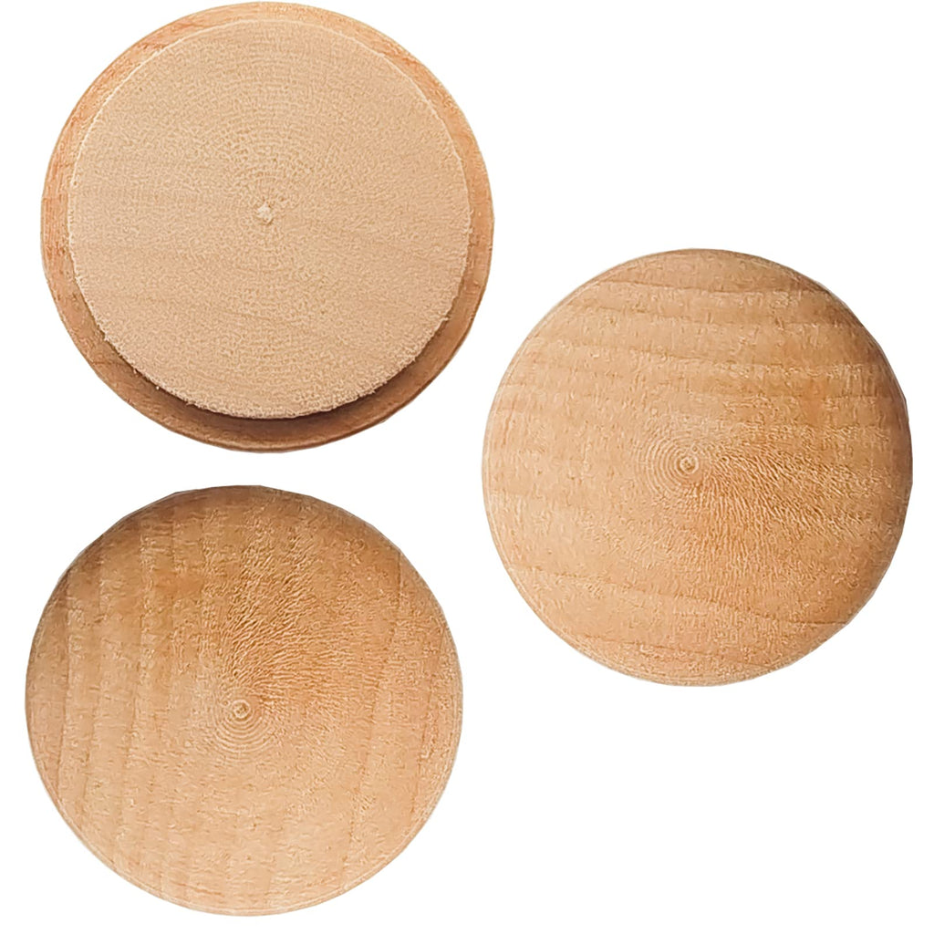 DGZ Store Wood Button Top Plugs 25mm/1inch Wood Plugs Hardwood, Screw Plug Wooden Hole Plugs Wood Caps Wood Screwfor Screw Holes Craft Furniture Woodworking (30x25mm Pack of 50), Natural Wood