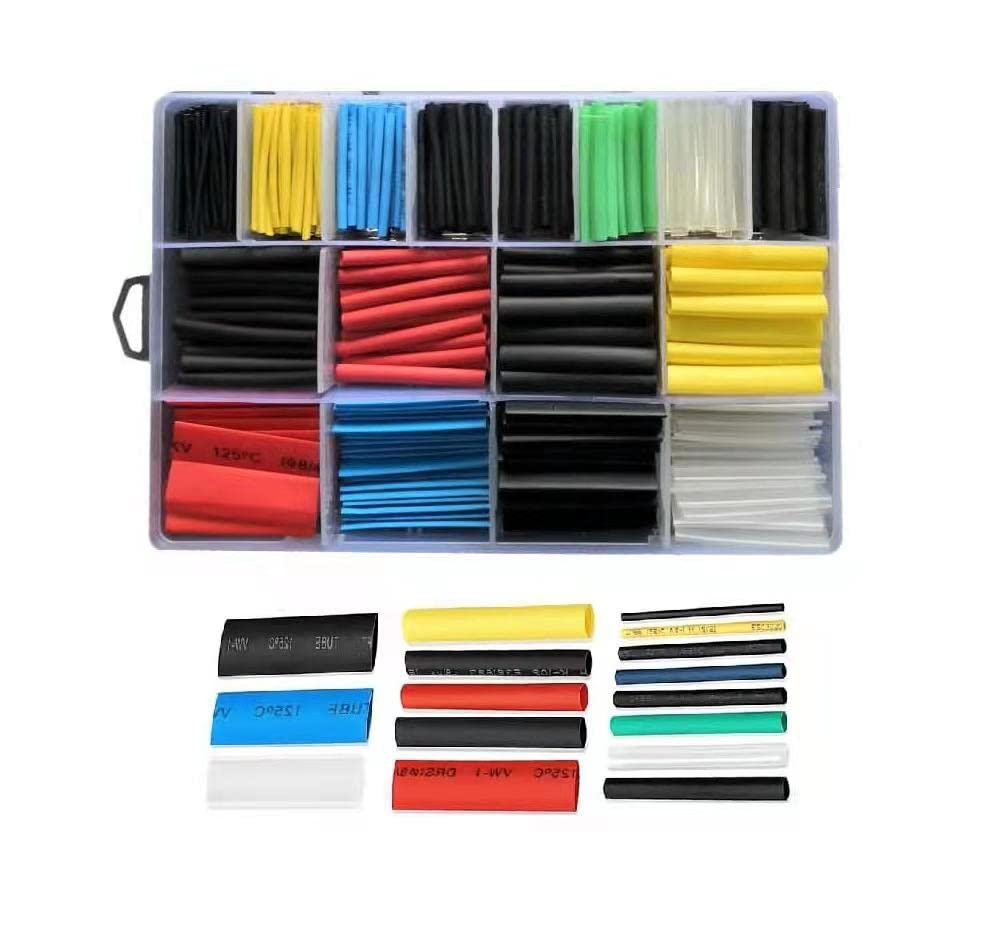 580 pcs Heat Shrink (2:1) Tubing Sleeves, Electrical Electronic Wire Cable Wrap Assortment Waterproof Electric Insulation Heat Shrink Tubing Kit with Organizer Carry Case for DIY (6 Colors/11 Sizes).
