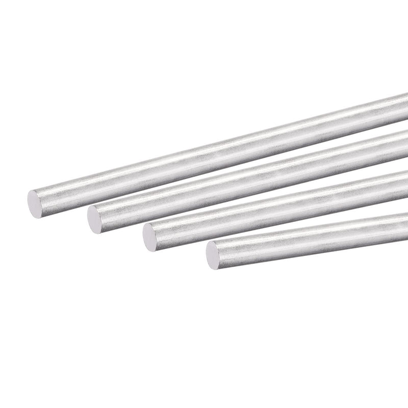 MECCANIXITY Aluminum Solid Round Rod 6mm Diameter 300mm Length Lathe Bar Stock for DIY Craft Pack of 4Pcs 6 x 300mm