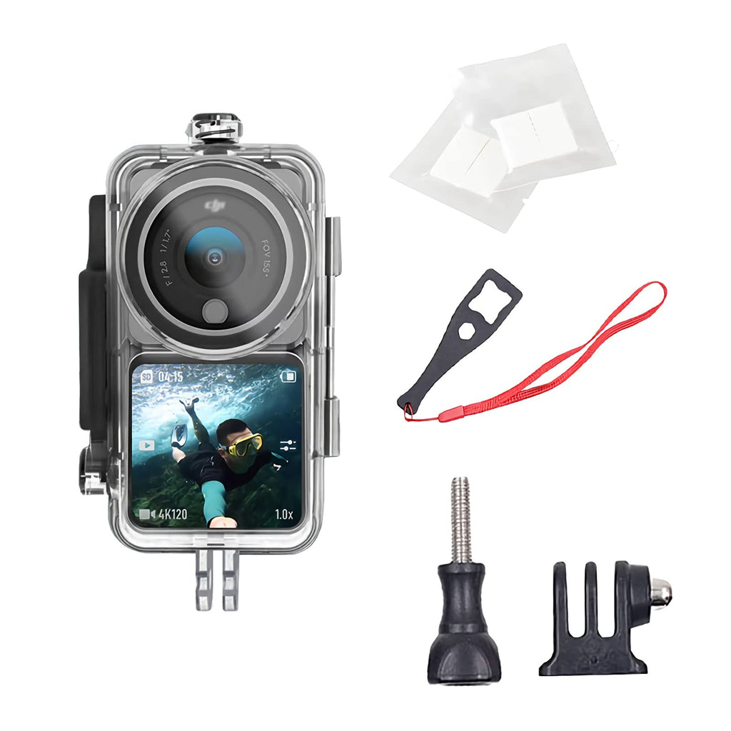 Waterproof Housing Case for DJI Action 2 Camera, Underwater Dive Protective Case 45M(147Ft) with Bracket Accessories