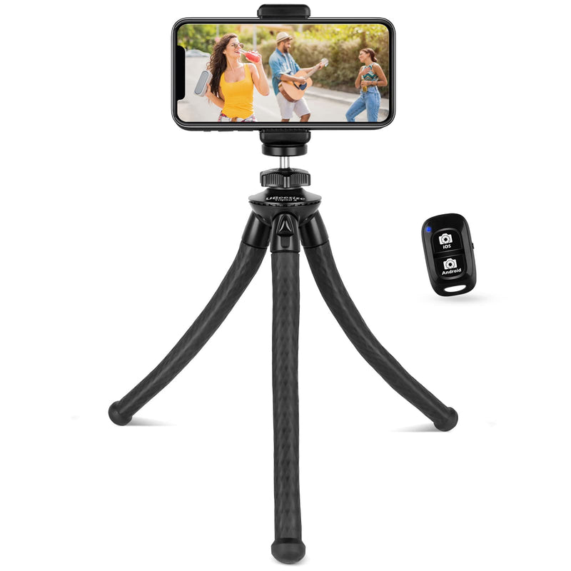 UBeesize Phone Tripod, Flexible & Portable Cell Phone Tripod Stand with Wireless Remote Shutter Perfect for Live Streaming/Video Recording, Mini Tripod Stand Compatible with Phone/Gopro/Mini Camera
