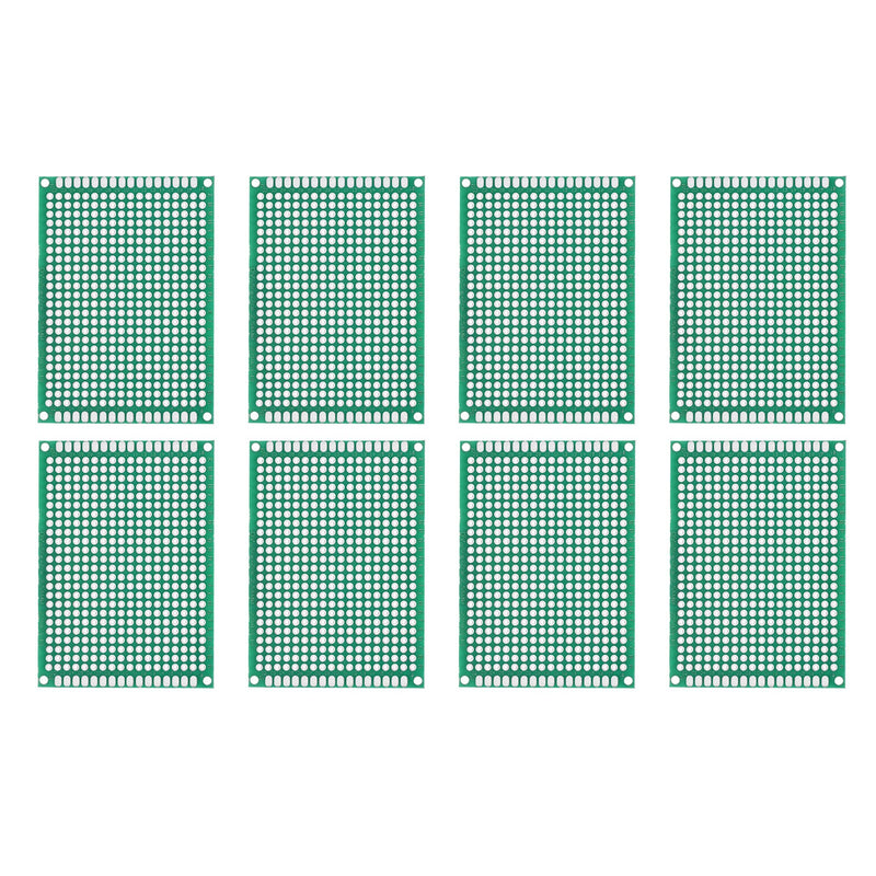 MECCANIXITY PCB Board Double Sided Printed Circuit Prototyping Boards Plated Through Holes for DIY Soldering Electronic Projects, 50mmx70mm, Green Pack of 8