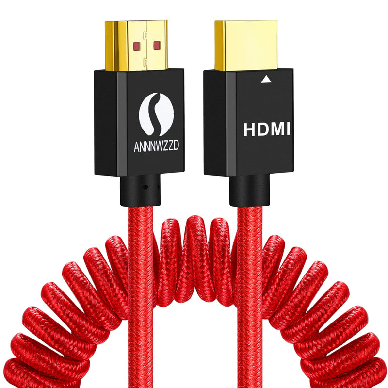 ANNNWZZD 4K 60HZ HDMI Cable High Speed 18Gbps 2.0 Coiled HDMI to HDMI Male Cable (Extend up to 1.2M/4FT)