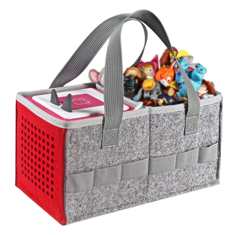 Carry Bag for Toniebox Audio Player Starter Set,Felt Organizer Case for Tonie Starter Set Storage Bag (Red) Red