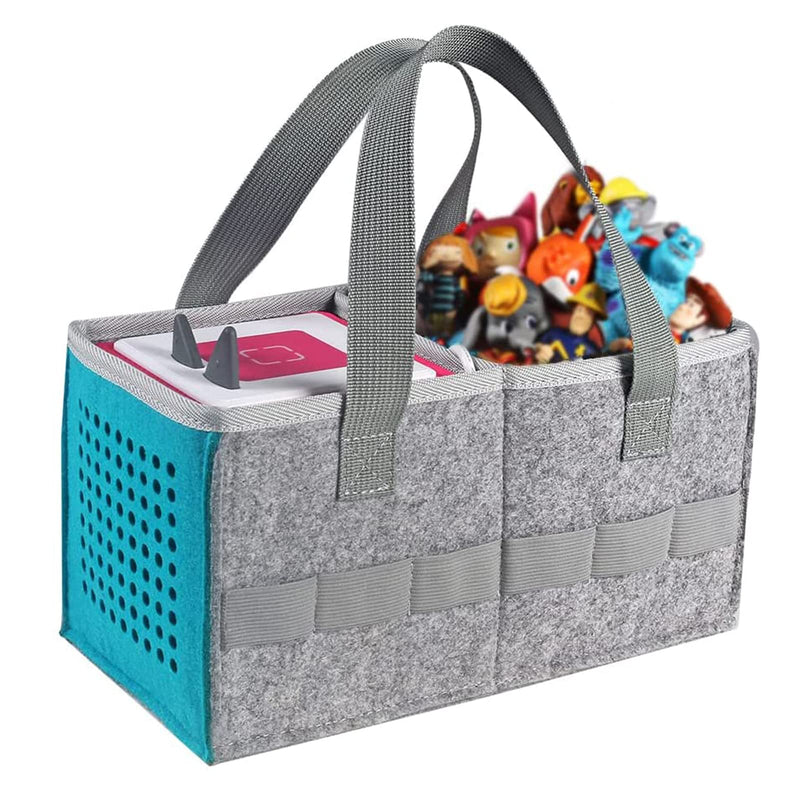 Carry Bag for Toniebox Audio Player Starter Set,Felt Organizer Case for Tonie Starter Set Storage Bag (Blue) Blue