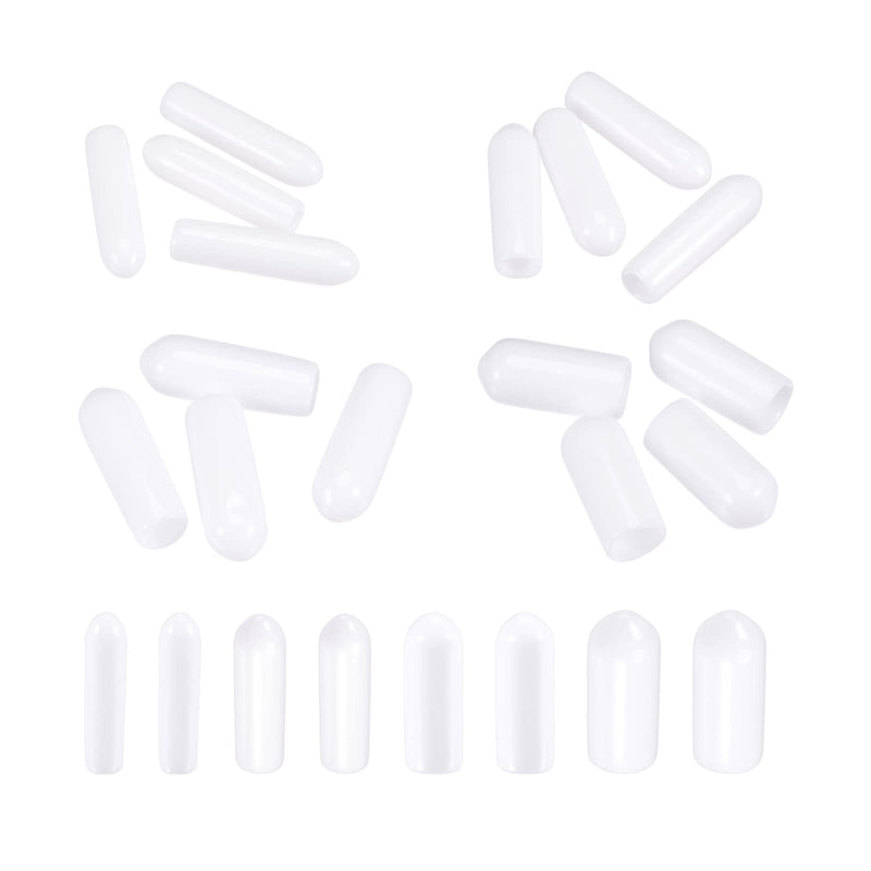 MECCANIXITY Round End Caps Rubber Cover 100pcs 3/32" 1/8" 5/32" 1/4" White Screw Protector for Screw Bolt Pipe