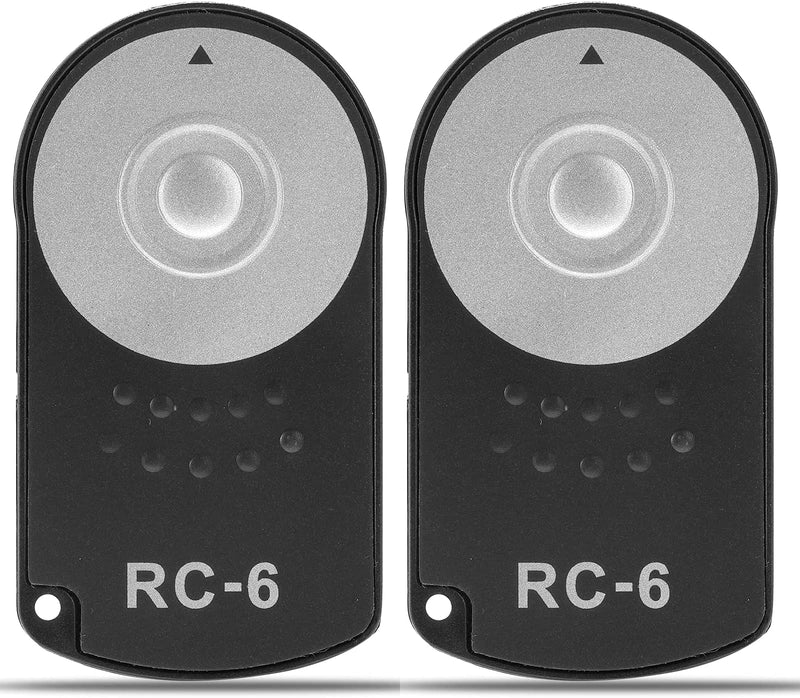Oxumii RC-6 Remote Control Shutter Release for Canon ESO 77D 5DSR 760D 70D 80D 6D2 5D3 5D4 (1pc Black) (Black 2 Packs) Black 2 Packs
