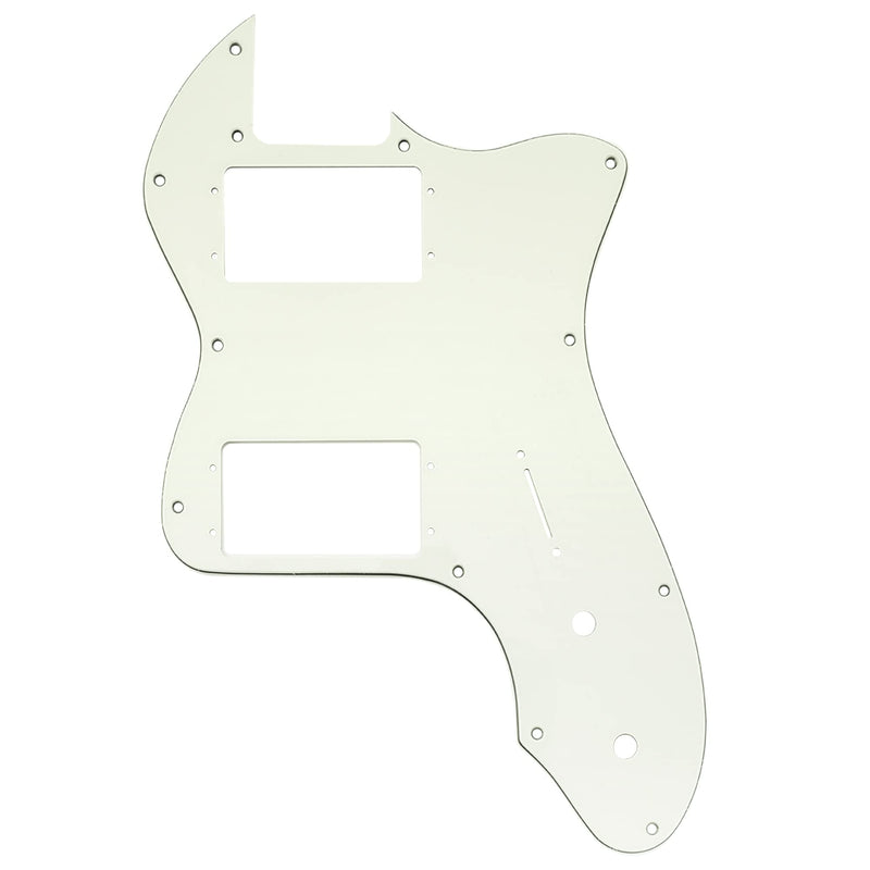 Musiclily Pro 12 Holes Wide Range HH Guitar Pickguard For USA/Mexico Fender 72 Tele Thinline Style Electric Guitar, 3Ply Aged White