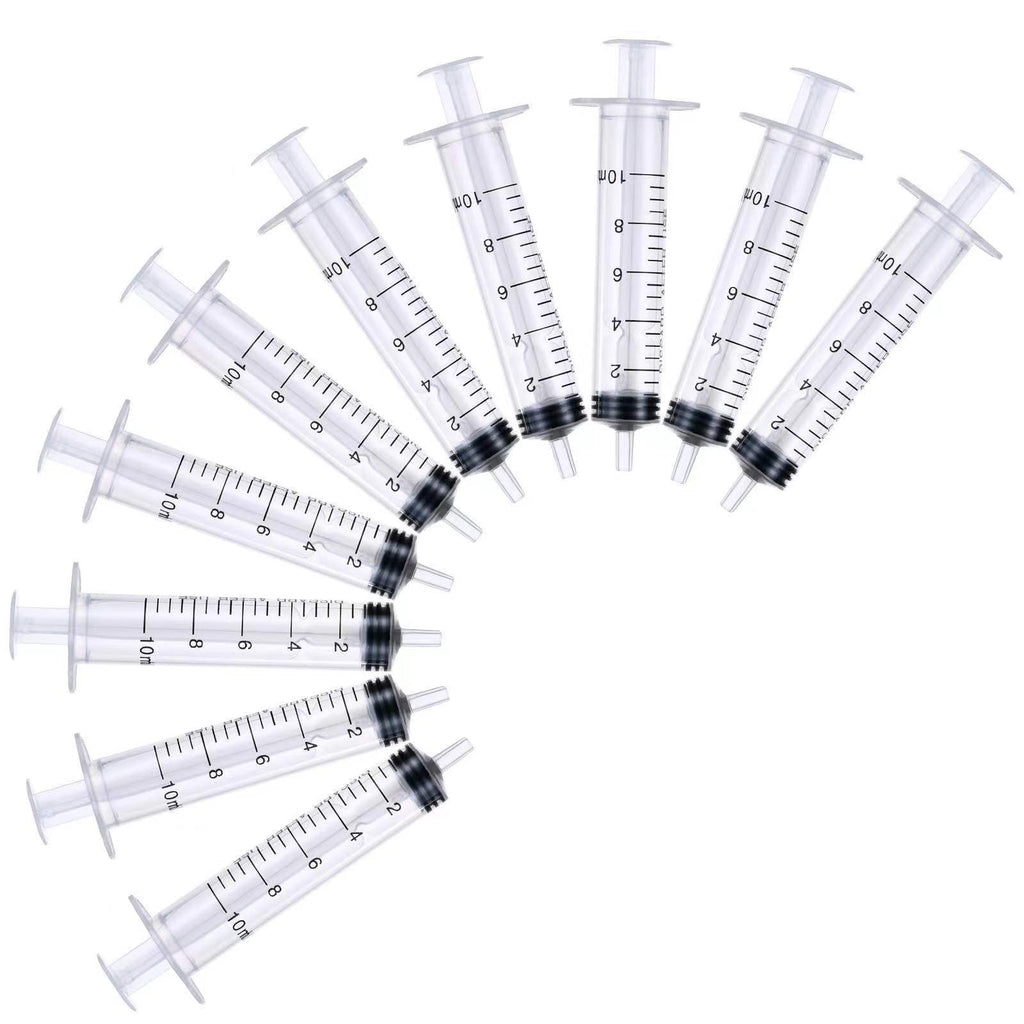 10 Pack 10ml/cc Plastic Syringe Liquid Measuring Syringe with Measurement for Scientific Labs, Measuring Liquids, Feeding Pets, Medical Student, Oil or Glue Applicator (10ML)…