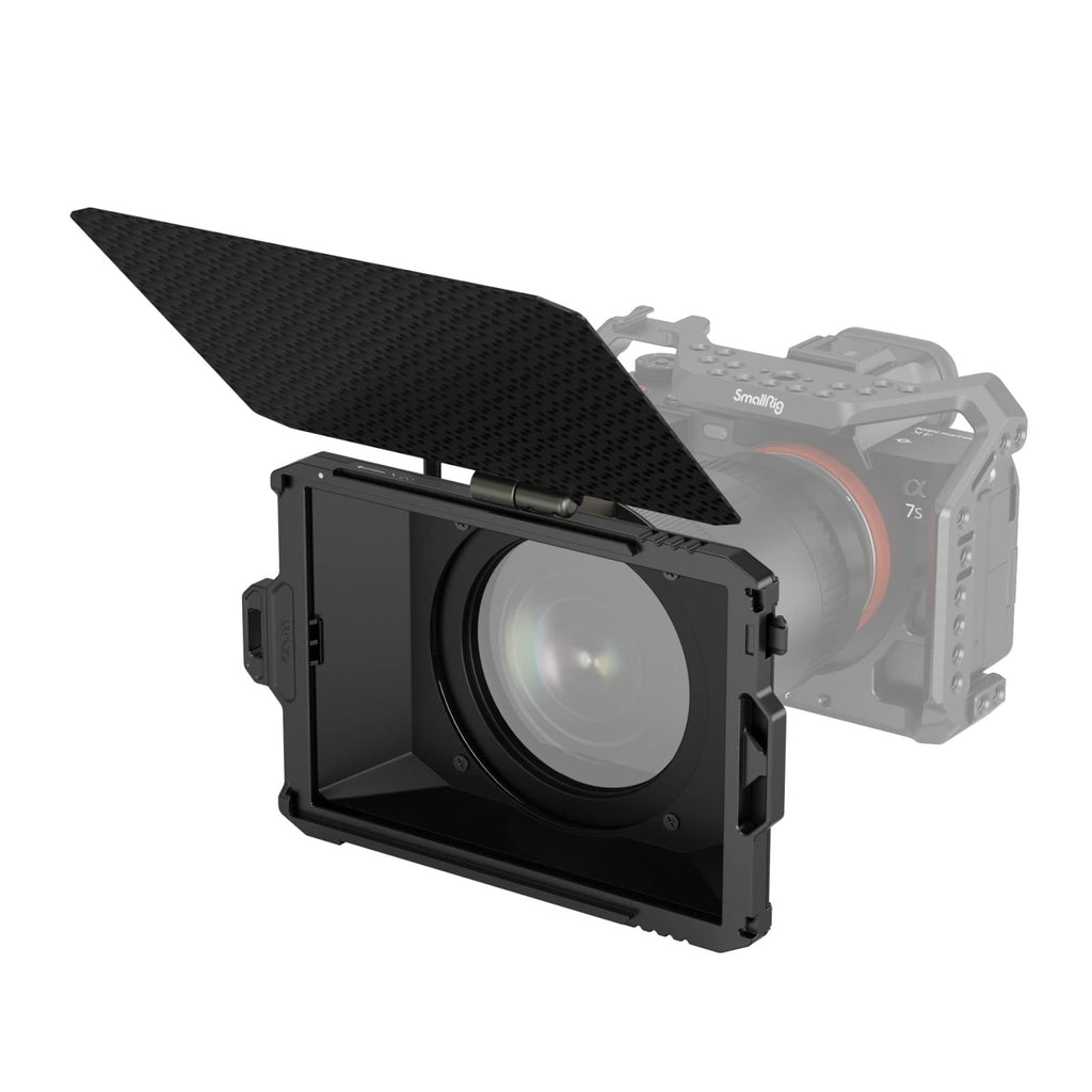 SmallRig Mini Matte Box Lite with Top Flag for DSLRs and Mirrorless Cameras, Compatible with 67mm/72mm/77mm/82mm/95mm Lenses, Comes with Filter Tray - 3575