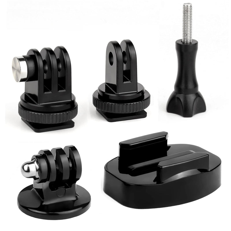 YALLSAME Tripod Mount for GoPro Adapter Go Pro Accessories in Finger Mount System with Quick Release Buckle Screw Fit for GoPro Hero 10 9 8 7 6 5 4 3 DJI OSMO Sjcam Xiaoyi and Most Action Camera 5 Pack Adapter Mount
